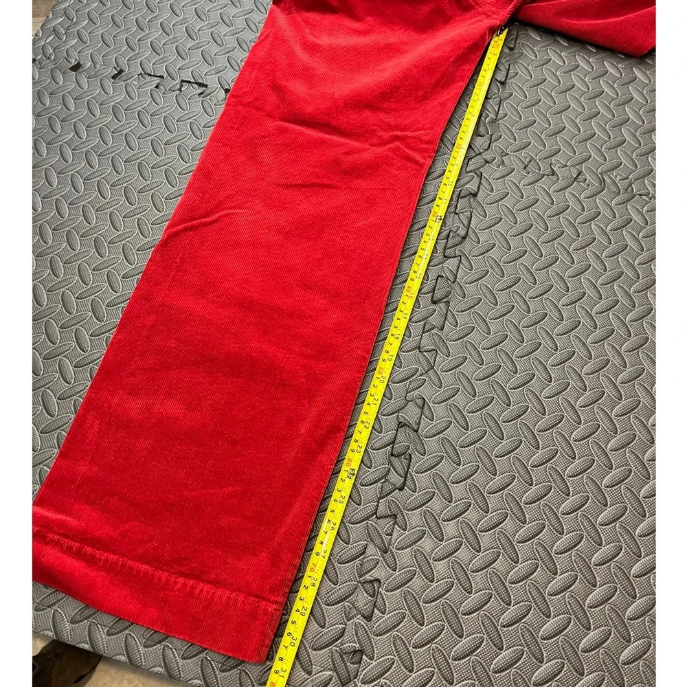 Anthropologie Maeve COLETTE Wide-Leg Pants Corduroy RED Womens Size‎ 28 - Picture 6 of 6